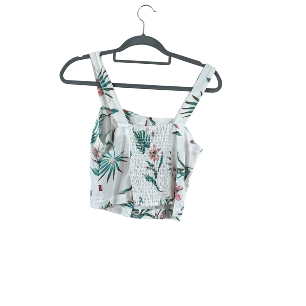Women's Levi's White Floral Crop Top XS - Picture 3 of 10